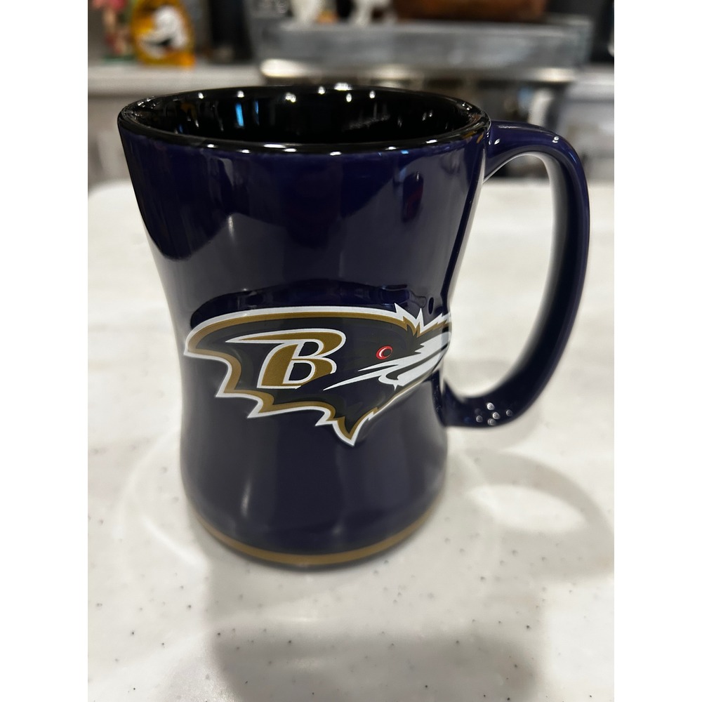 Baltimore Ravens NFL Coffee Mug Ceramic Cup Purple Black Football Fan Mug 5.25"